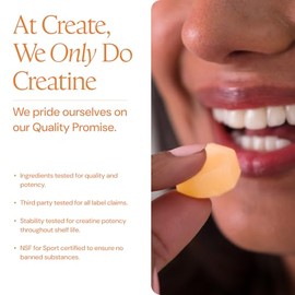 Create Gomitas De Monohidrato De Creatina Para Hombres Y Mujeres, Aumenta El Enfoque, La Fuerza Y La Resistencia, Fórmula Antiderretimiento, Vegana, Sin Gluten, Sin Omg, 1.5G De Crea