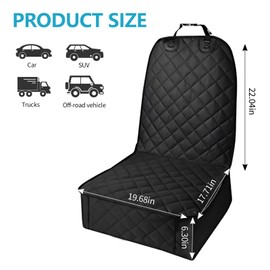 Hbxdeco Dog Car Seat Cover, Waterproof & Scratchproof Dog Seat Protector, Pet Car Seat Cover Front Seat with Buckle and Padded, Universal Dog Seat Cover for Trucks, Cars, SUVs, MPVs