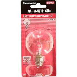 Panasonic Ball Bulb 40 Shape (Clear) [1 Pack] gc100 V38 W50e17