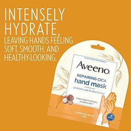 Repairing CICA Foot Mask & Hand Mask - Mascarilla reparadora con avena prebiótica y manteca de karité para manos y pies, piel extra seca, libre de par