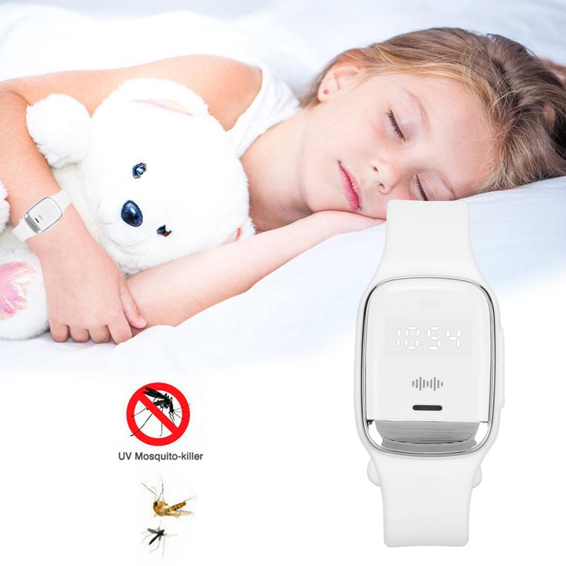 Mosquito Repellent Watch Bracelet Time Display Temperature Measurement Stylish Ultrasonic