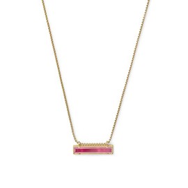 Kendra Scott Leanor Adjustable Length Bar Pendant Necklace for Women, Fashion Jewelry, Brass Metal
