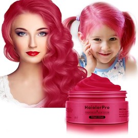 HaiolorPro Red Hair Color Wax Temporary Washable, Temporary Hair Color Dye for Kids