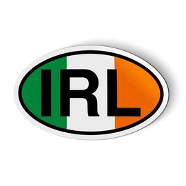 Ireland IRL Flag Oval - Magnet for Car Fridge Locker - 3"