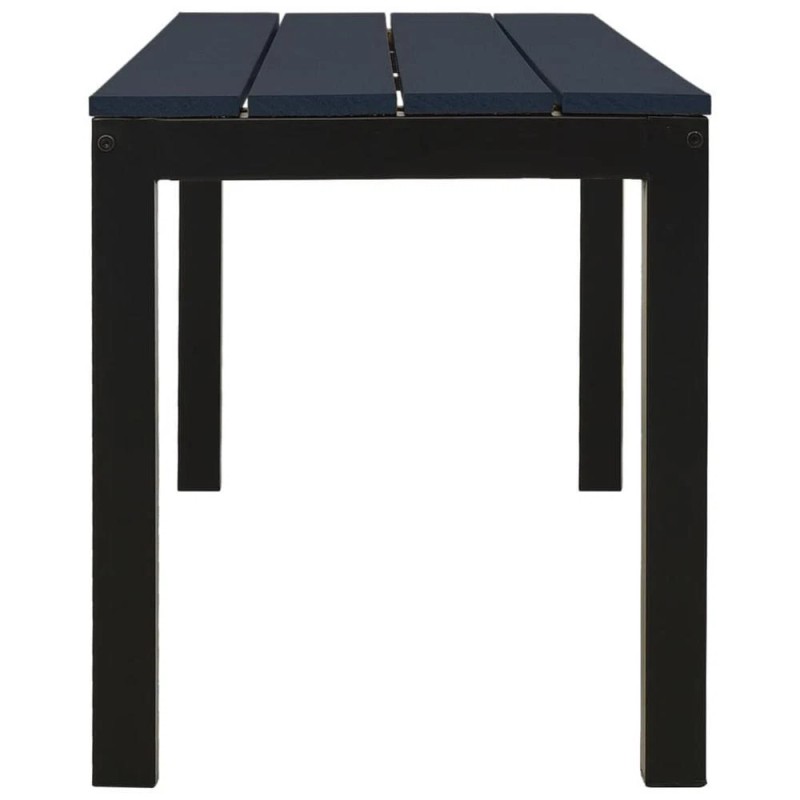 vidaXL Patio Bench 43.3" Steel and WPC Black