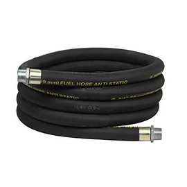 Groz Anti-Static Replacement Fuel Hose | For Fuel Transfer Pumps | 1-inch NPT x 20-Feet | With End connections | For Diesel, Kerosene & Gasoline (44089)