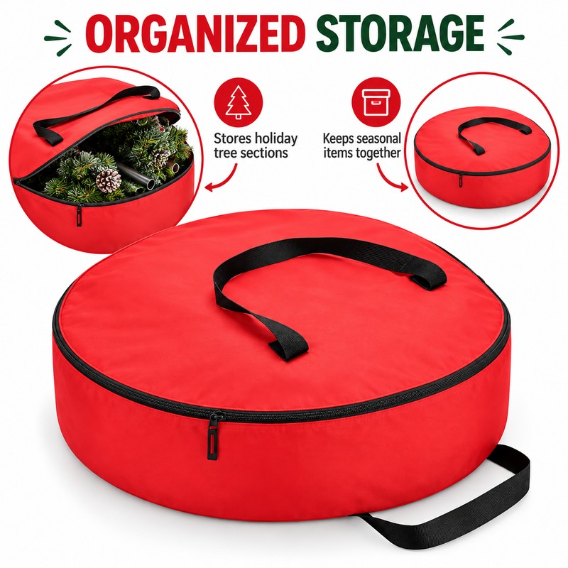 Large Christmas Tree Storage Bag 122x51x38cm – Foldable Black Oxford