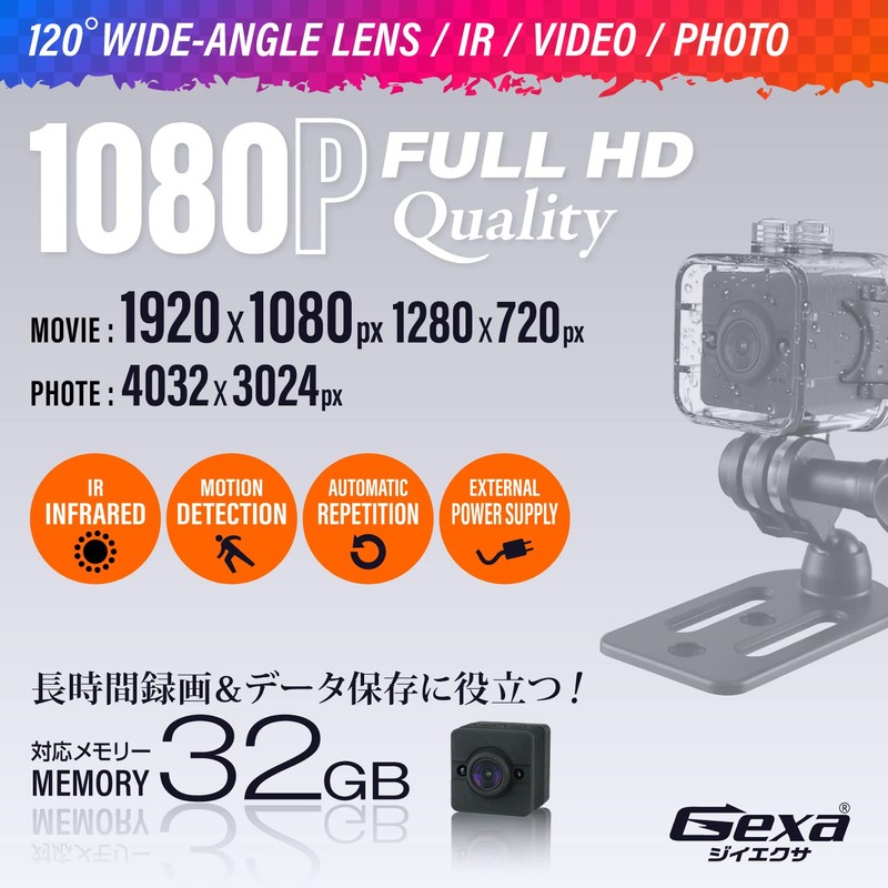 Gexa GX-116 Small Camera, Toy Digital Video Camera, Security Camera,