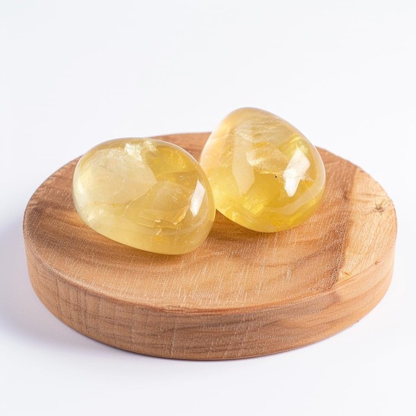 SigMntun SigMntun Polished Citrine Crystal Stones - 2 Pieces of