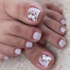 French Tip Press on Toe Nails Spring Fake Toenails with