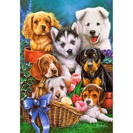 FORLAND Dog Diamond Painting Kits for Adults Beginners - 5D DIY Funny Puppy Full Drill Diamond Kits Painting Crafts for Home Wall Decor, Diamond Art Kits,12x16inch