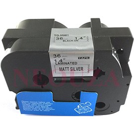 Compatible for brother P-touch TZe Tz Black On Matte Silver label tape 6mm 9mm 12mm 18mm 24mm 36mm all size (TZe-M961 36mm)