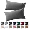 Soifox Set of 2 Pillowcases, 40 x 60 cm, Anthracite,