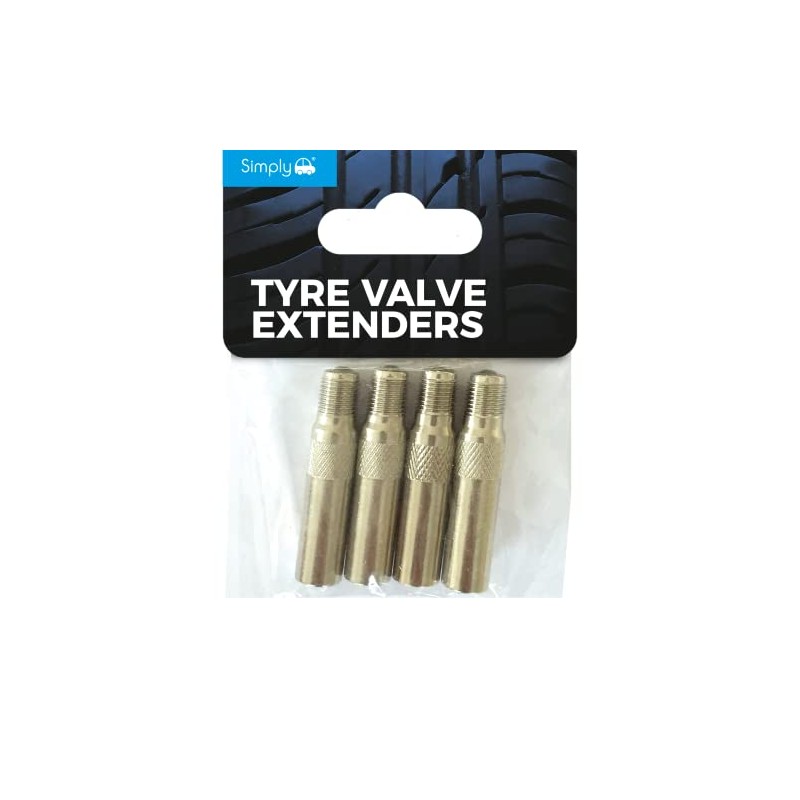 Simply VAL103 Pack of 4 - Chrome Tyre Valve Extenders