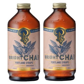 Portland Syrups Bright Chai Syrup for Coffee, Cocktails, Mocktails, and Sodas - Premium Chai Flavor Concentrate with Orange Pekoe Tea, Ginger, Cinnamon, Cloves, and Cardamom - Rich Flavor - Organic Cane Sugar - Natural Ingredients - 12 oz with 24 Serving