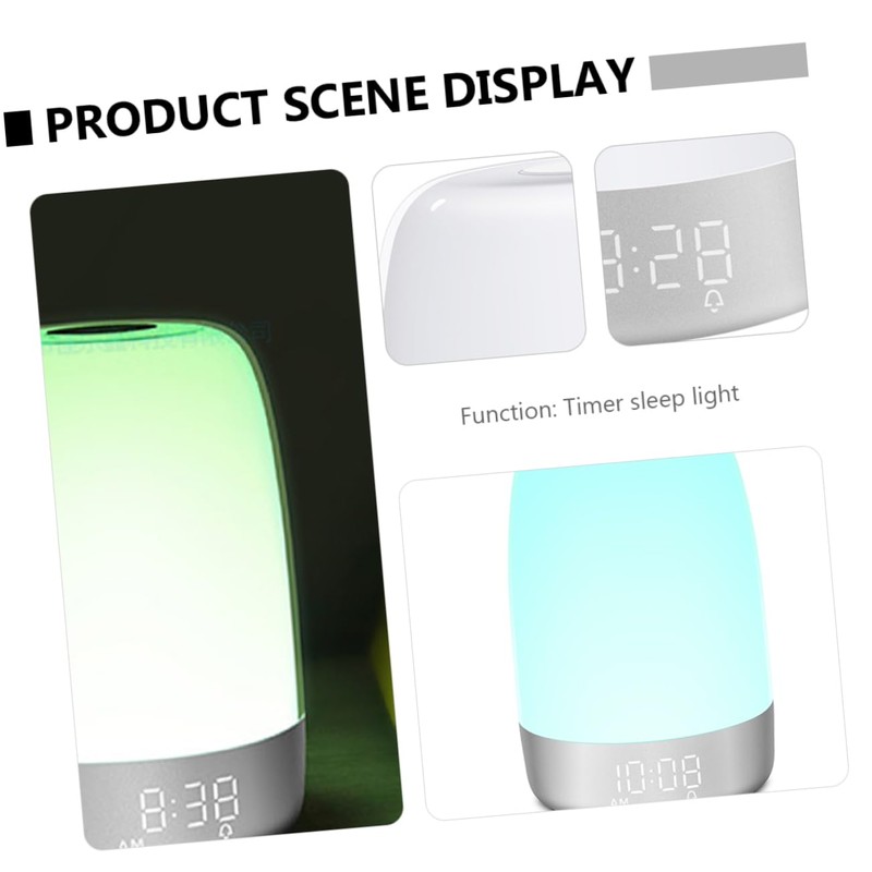 Alipis Timed Led Alarm Clock Light Wake up Night Lamp