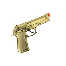 Gun Gold with Sound Effect Shot Sound Gun Revolver Gangster Mafia Costume Accessory