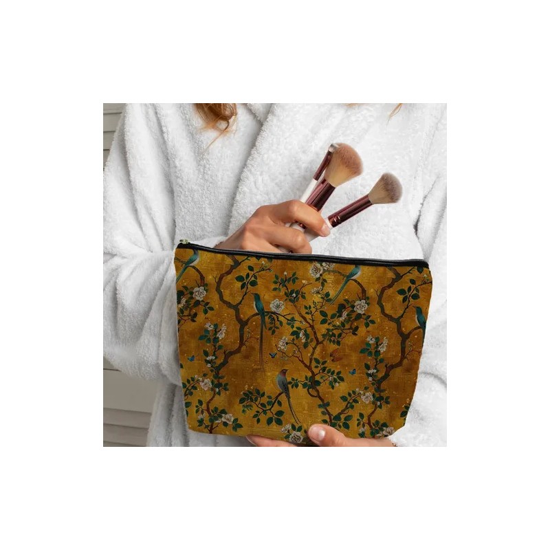 Bolsa Maquillaje Natural Plants Con Flores Retro