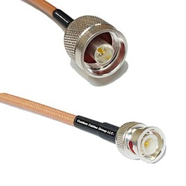 3 feet RG400 Silver Plated N Male to BNC Male RF Coaxial Cable