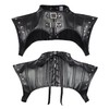 KUOIN Women's Gothic Shoulder Armor Harness with Rivets Leather Jacket