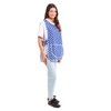 Ladies Polka Dot Design With Piping Tabard Apron Overalls Front