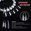 600 Pieces Long False Nails Stiletto FITDON Transparent Full Cover