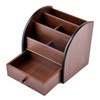 Siveit Wooden Desktop Organizer with Drawer, Multifunctional Office Supply Storage