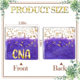 SEEVOR CNA Badge Buddy Card Gold Foil Pearlescent Horizontal Badge Identification Tags for CNA Nurse (Purple CNA)