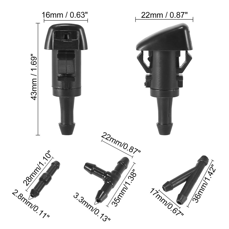 ACROPIX Front Windshield Wiper Nozzles Kit for Dodge Grand Caravan