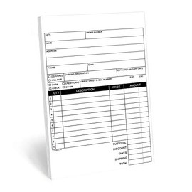 321Done 2-Part Carbonless Blank Sales Form Pad, 50 Sets (5.5" x 8.5") Carbon Copy White Yellow Invoice Purchase Order Receipt Book Small - Made in The USA