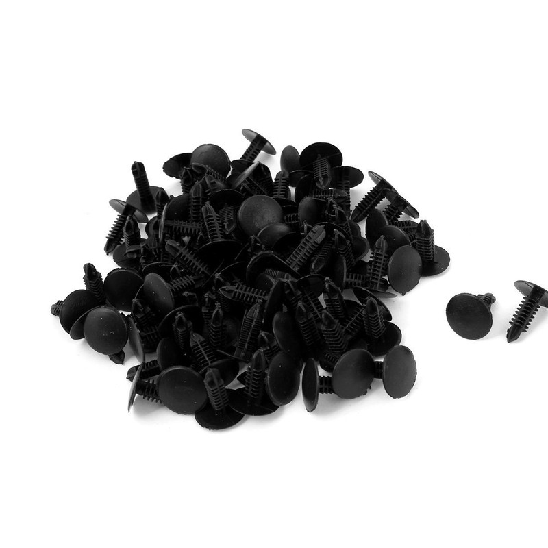 XMHF 100Pcs 4.7mm Hole Plastic Rivets Fastener Push Clips Black