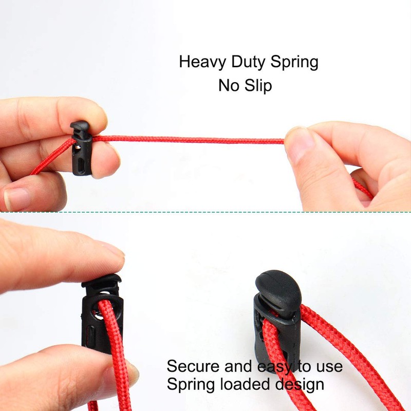 sourcing map Plastic Cord Toggle Clasp Stopper Rope End for