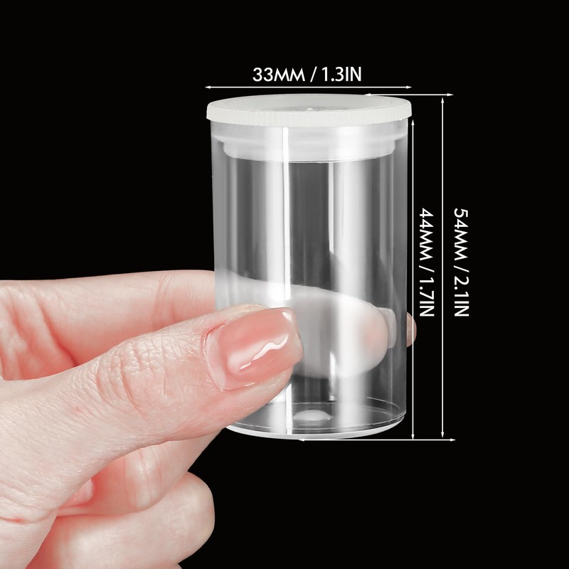 JOVITEC 100 Pieces Plastic Film Canister Holder 35 mm Empty