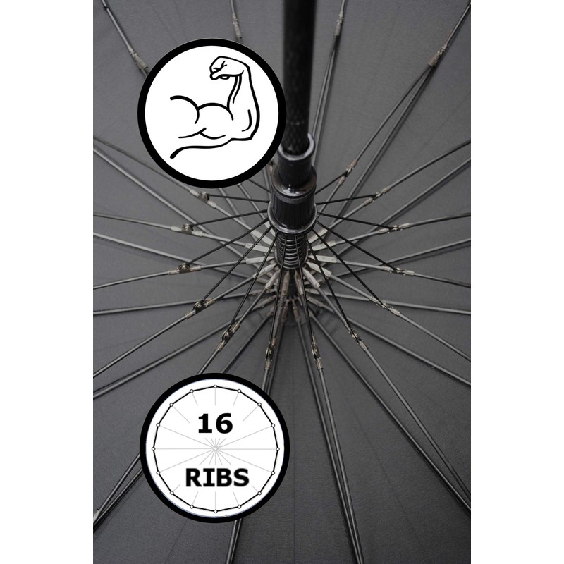 COLLAR AND CUFFS LONDON 60MPH Windproof Strong Umbrella - Heavy