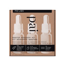 Pai Skincare - Booster Discovery Kit | Stabilised Vitamin C (10ml) + Hyaluronic Acid (10ml) + Peptides (10ml) | Natural, Vegan, Sensitive Skincare (3 Piece Set)