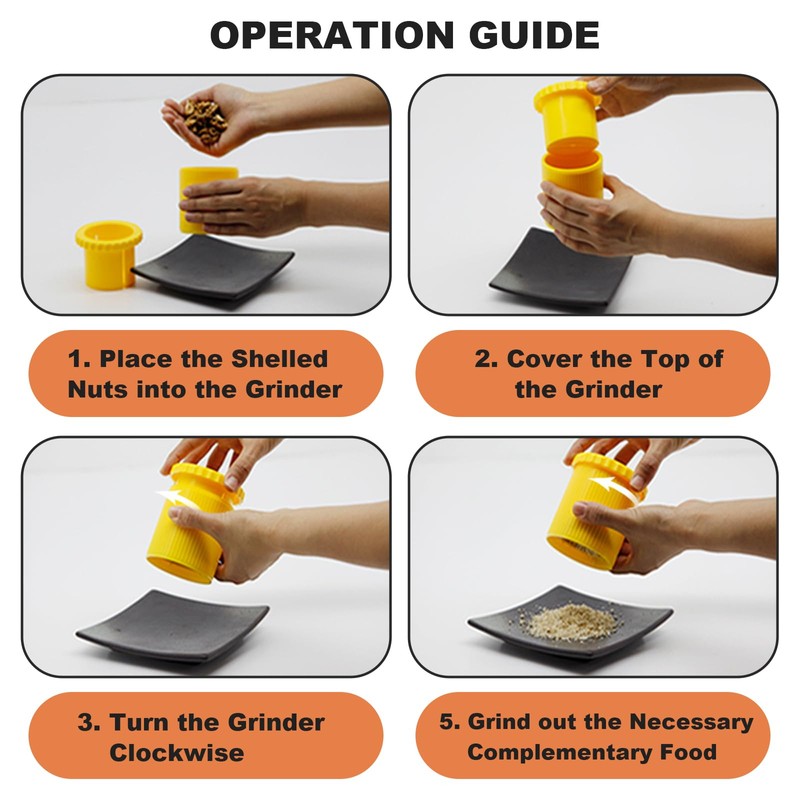 Atfart Nut Grinder, Manual Handheld, Multifunctional, Food-Grade