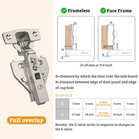 Chibery 20 Pack Full Overlay Cabinet Hinges, Face Frame & Frameless, 4D Adjustment, Soft Close 105°, Close Speed Control, Concealed Clip-On Plate, Smooth Slow Self Closing for Kitchen Corner, Cupboard