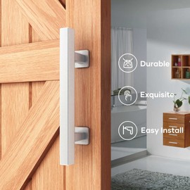EaseLife 12" Stainless Steel Sliding Barn Door Pull Handle with Flush Hardware Set,Double Sided,Brushed Finish,Anti-Rust Anti-Corrosion,Easy Install,Square,2 Pack