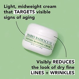 Mario Badescu Crema renovadora de pptidos para pieles mixtas, secas y sensibles  Crema facial antienvejecimiento formulada con palmitoil tripptido-1  