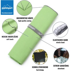 gipfelsport Microfibre Towel 1x S(80x40cm) Green