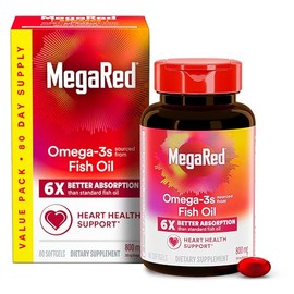 MegaRed Advanced Triple Absorption 800mg, 80 softgels - Omega-3 Fish Oil Supplement