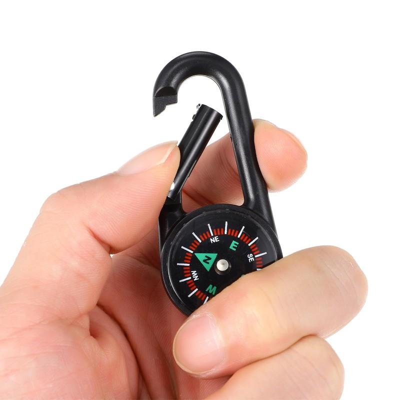 Sosoport 24Pcs Compass Carabiner Compass Keychains Bag Pendant for Outdoor