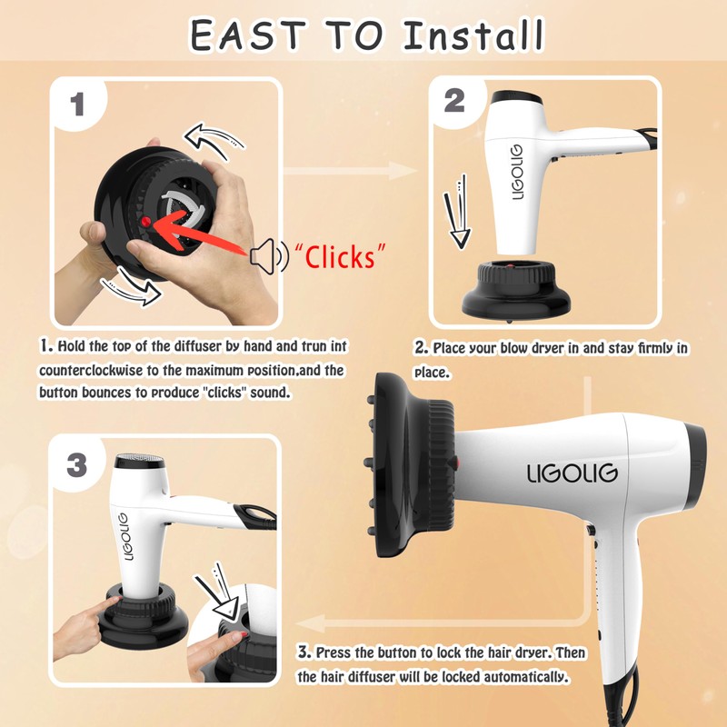 Universal Portable Blow Dryer Diffuser for Curly and Natural Wavy