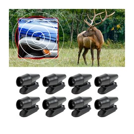 Deer Warning Whistle for Car, Self-Adhesive Animals Alert Warning Device, Save Deer Wildlife Avoids Collisions Repellent Devices, Auto Safety Accessory for Cars Trucks and Motorcycles (Black/8PCS)