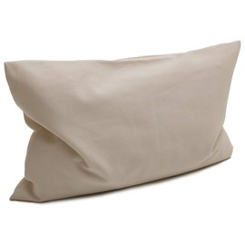 GIRAFFENLAND Organic Buckwheat Cushion 20 x 40 cm with Zip Twill Cotton Raw White - with Organic Buckwheat