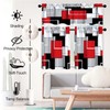 ULQUISNCE Red Kitchen Curtain Valance and Tiers, 3Pcs Geometric Art