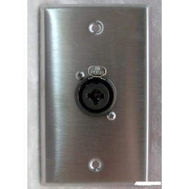 usbargainsound Stainless Steel Wall Plate with one Neutrik NCJ6FI-S Combo XLR/1/4 Connector