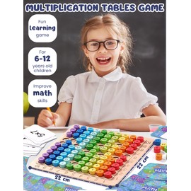 MAGIC SELECT Learning Multiplication, Maths Game Multiplication, Wooden Math Games, Montessori Multiplication Board, Multiplication Board, Learning Abacus for Children Aged 6 to 12 Years