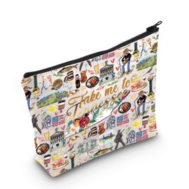 WZMPA Tennessee State Travel Makeup Bag Tennessee Journey Gift Take Me To Tennessee Zipper Pouch Bag Tennessee Tour Gift (Take Tennessee)