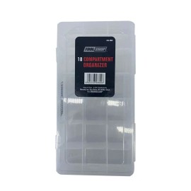 Tool Shop Clear Plastic 18-Compartment Small Parts Organizer Easy Snap Lock Lid - 9 inch